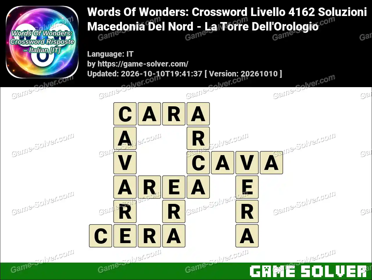 Words Of Wonders: Crossword Livello 4162 Soluzioni – Macedonia Del Nord – La Torre Dell’Orologio